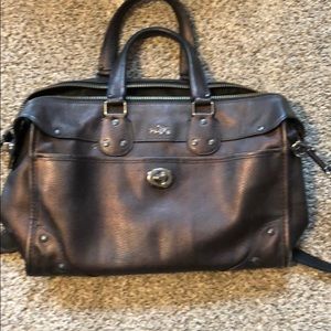 Authentic Coach Large Bag purple bronze color